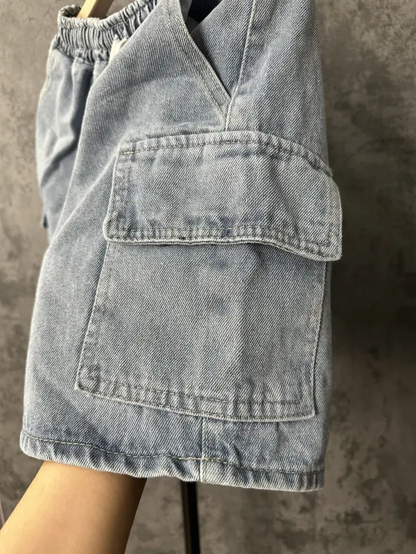 ( XẢ KHO) Quần Short Jean Nam Túi Hộp 02 Menswear Denim  Xanh Có Túi 7