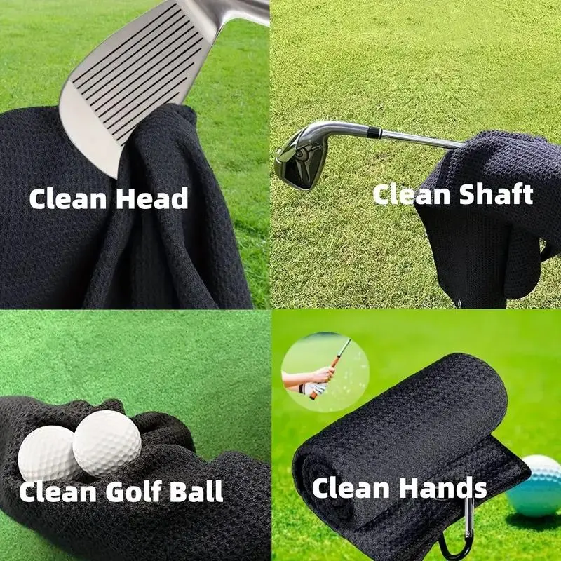 Microfiber Golf Ball Towel, 1 Count Multifunctional Golf Ball Cleaner with Carabiner for Golf Club, Golf Cleaning Tools 3