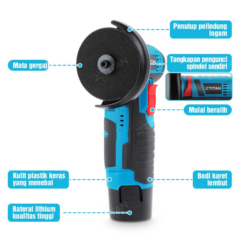 Product Introduction of DNY 12V Brushed Gerinda Sudut Mini Mesin Gerinda Tangan Alat Pemotong Alat Listrik Penggiling Sudut Nirkabel Cordless Angle Grinder 15