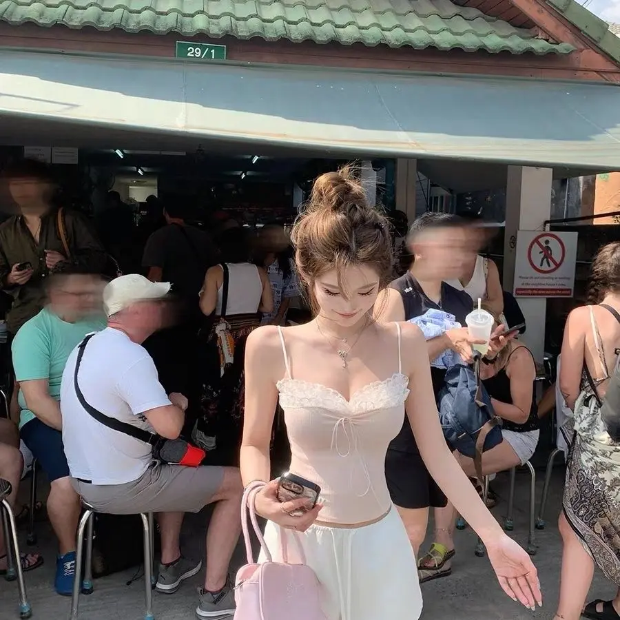 Áo Ba Lỗ Vest, JMSHOP, Trang Trí Ren Hình Khối Nhịp Tim, Thiết Kế Đẹp, Không Tay, Dành Cho Nữ, Bộ Sưu Tập Xuân / Hè, Người Yêu Thích 2023, 63k Thích Hợp