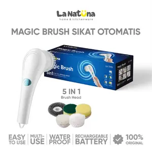 La Natuna Sikat Elektrik 5 in 1 Handheld Sikat Kamar Mandi Rotasi Cerdas 360° Derajat Tidak Berisik Tahan Air Wastafel Dapur Cleaning Brush