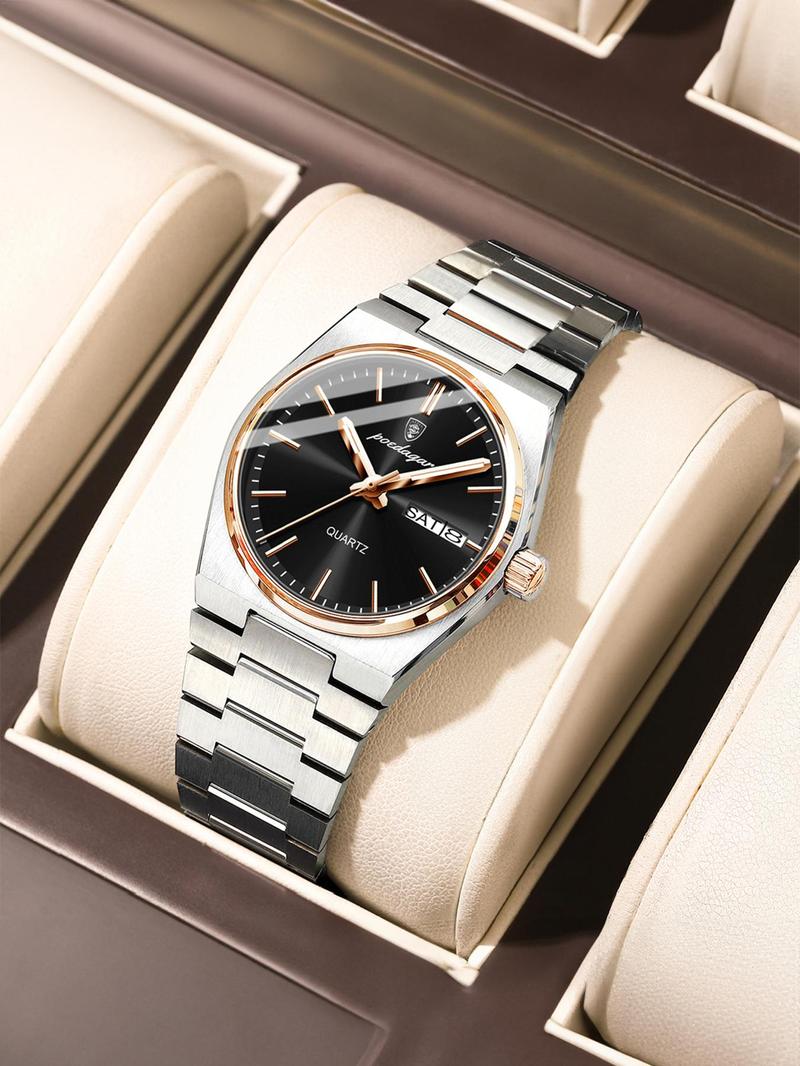 Product Introduction of Women's Elegant Round Dial Waterproof Luminous Quartz Watch, Fashion Watch for Party, Daily Clothing Decor, Trendy All-match & Exquisite Watch for Birthday Gift with Box 1