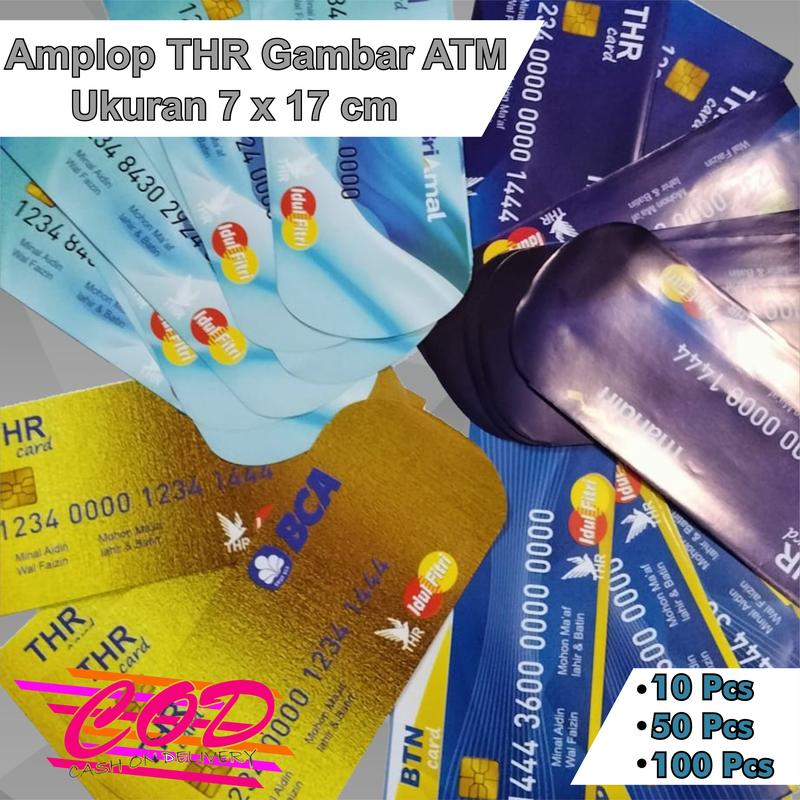 Amplop Angpao Lebaran Motif Uang Dan Kartu ATM Ukuran 7 x 17 cm 1