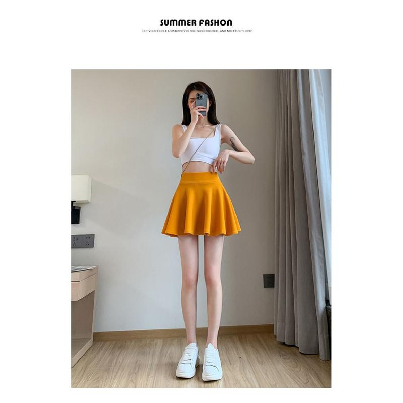 Product Introduction of Elastic Waist Pleated Skirt Large Size Extra Short Bubble Non-Lined Stretch Skirt Pleated Skirt for Plump Girls Womenswear Bottom Lingerie Comfort 2