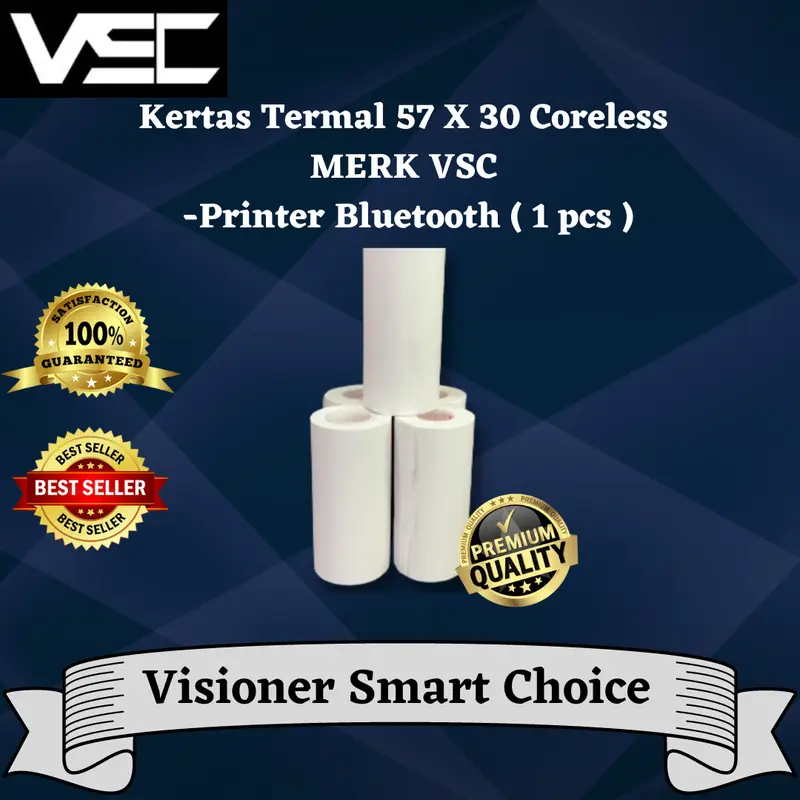 Kertas Termal 57 X 30 Coreless MERK VSC -Printer Bluetooth 0