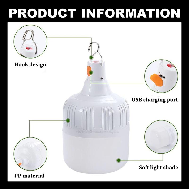 Product Introduction of Mentol LED, Mudah Alih, Boleh Dicas Semula Tanpa Had, Sesuai untuk Lampu Pasar Malam, Lampu Khemah Perkhemahan, Sukan Luaran Camping Hiking 0