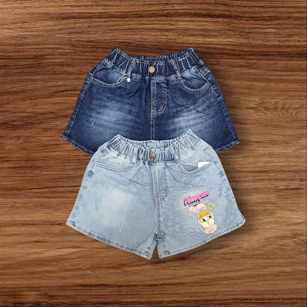 quần sọt jeans dành cho bé gái ,từ 15kg đến 35kg ,chất liệu co giản hình in họa tiết ,thỏa mái cho bé vận động