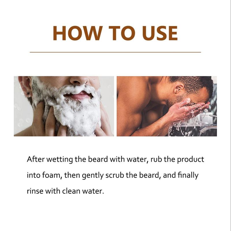 Men's Beard Darkening Shampoo Soap Bar, Natural Beard Moisturizing Soap, Gentle Cleansing Beard Shampoo Soap 3