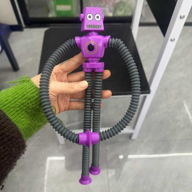 Product Introduction of 2pcs lot Suction Cup Telescc Robot Shape Stretch Tube Giraffe Educational Decompression Anti stress Squeeze Toy 9