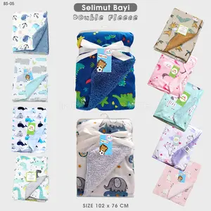 Selimut Bayi Perempuan Laki Laki BS-05 Selimut Model Terbaru Baru Bayi Lembut Bulu Halus Double Flace Selimut Bayi Tanpa Topi Alas
