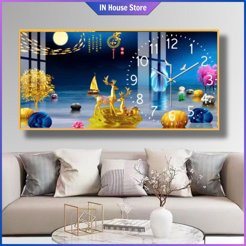 Đồng Hồ Tráng Gương Treo Tường HƯƠU TÀI LỘC, THUẬN BUỒM XUÔI GIÓ, KIM TIỀN, MÃ ĐÁO THÀNH CÔNG in UV 3D Cao Cấp Xem Giờ Và Trang Trí Văn Phòng, Phòng Khách, Quà Tặng Decor Phòng [ Sản Phẩm Thiết Kế Theo Yêu Cầu]