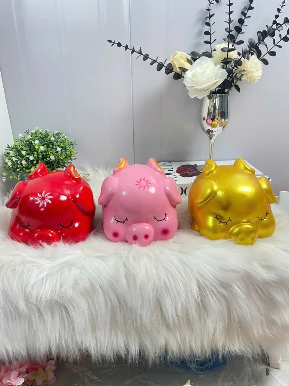 Ống heo đất tiết kiệm kiểu dáng lợn đất thiên thần có cánh má phính siêu cute, dễ thương, nhiều màu Heo Đất Bảo Lâm