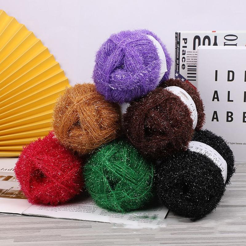 Product Introduction of Multi-purpose Furry Chunky Crochet Knitting Wool Yarn Tinsel Sparkle 100g 10
