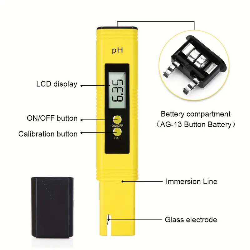 Batteries Powered PH Meter, Digital PH Tester Pen, High Accuracy Pocket Size 0-14 PH Meter for Household Drinking, Pool, Aquarium 3