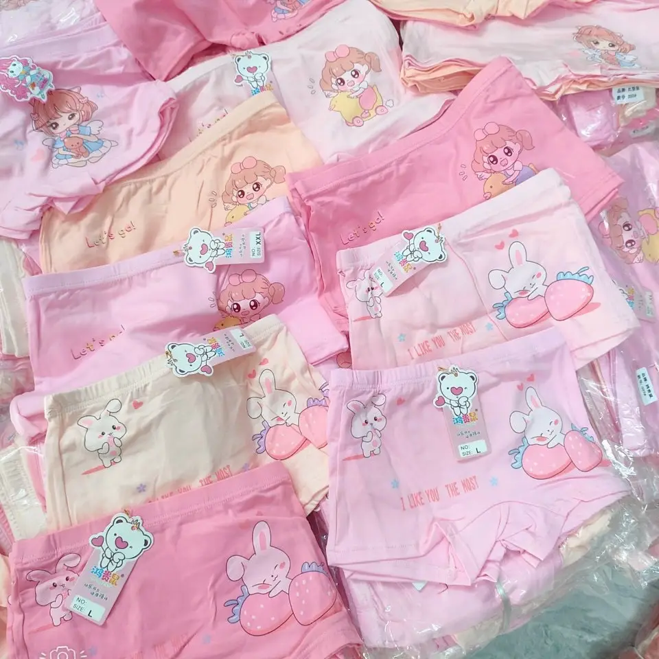 Sét 5-10 Quần chip đùi cho bé gái từ 9-30kg, chất cotton co dãn, hoạ tiết dễ thương
