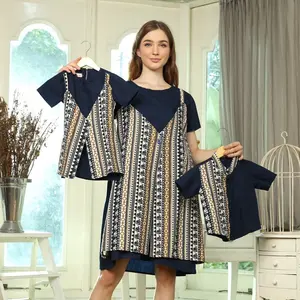 Dress Menyusui Couple - Famset Navy Jolie