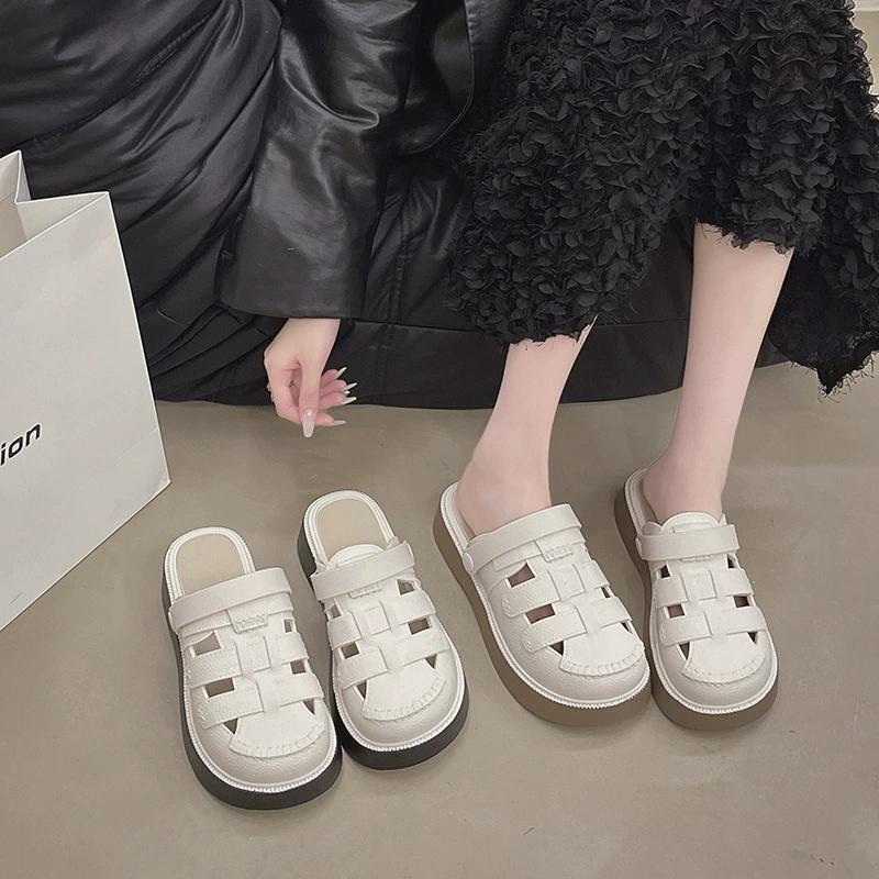 Dép sục nữ sandal nữ kiểu dáng hàn quốc thanh lịch,đế cao 4cm 2 màu đế đen và đế nâu size từ 36 -41 Lù Store