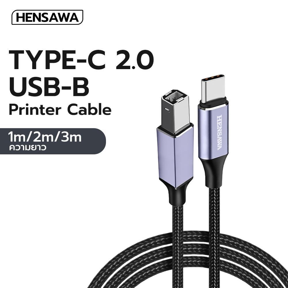 Hensawa รุ่นPC101/102/103 สายต่อปริ้นเตอร์ USB C to USB Type B 2.0 ความยาว 1-3 เมตร Printer Cable Sc