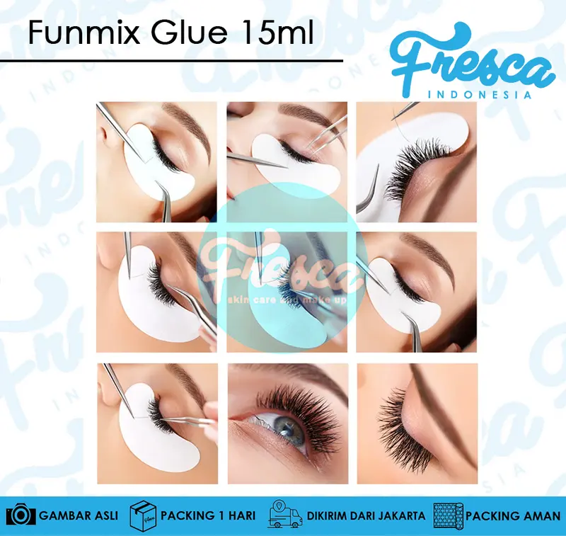 FUNMIX EYELASH GLUE 15ml / GLUE EYELASH EXTENSION / LEM BULU MATA Funmix Tanam Bulu Mata 4