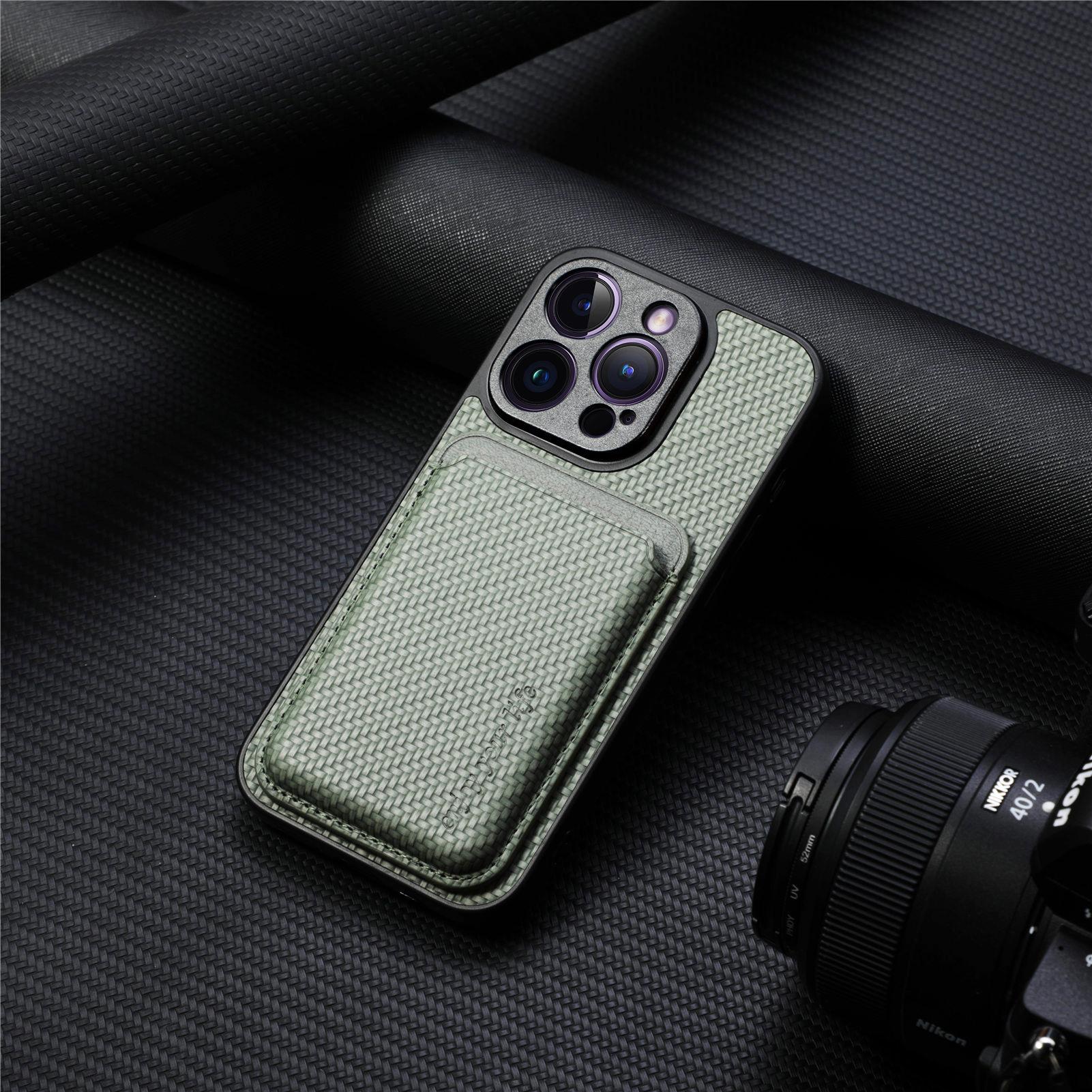 Dompet Kartu Magnetic Magsafe iPhone 17 Air 16 15 Pro Max Motif Fiber