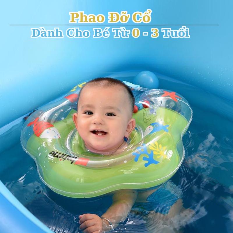 Phao Bơi Đỡ Cổ Cho Bé 0-3 Tuổi Kiểu Dáng Dễ Thương Có Dây Chốt An Toàn Cho Bé Sport