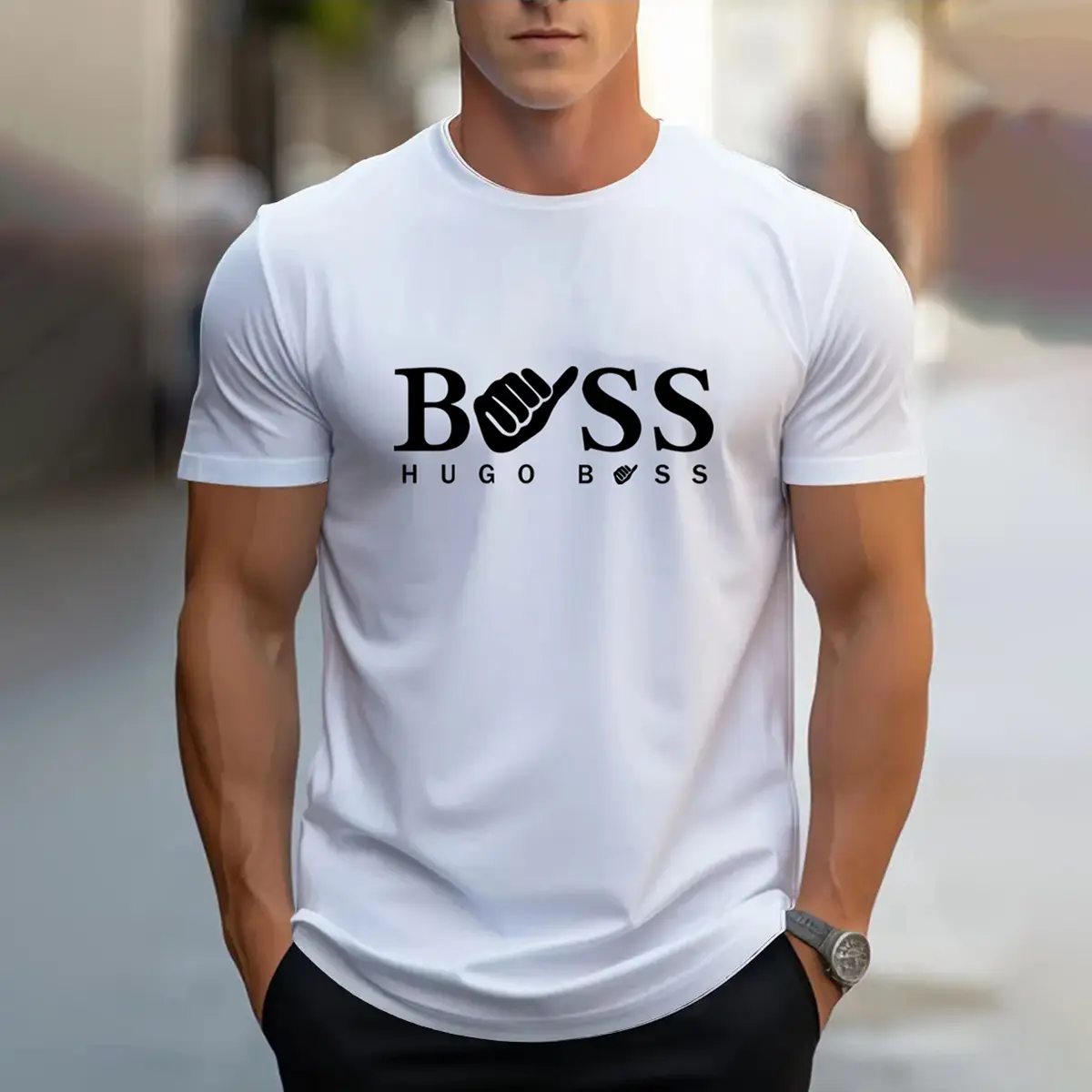 Fashionable men's comfortable and breathable training clothes Summer outdoor casual O-neck Short sleeve top Available in color streetwear