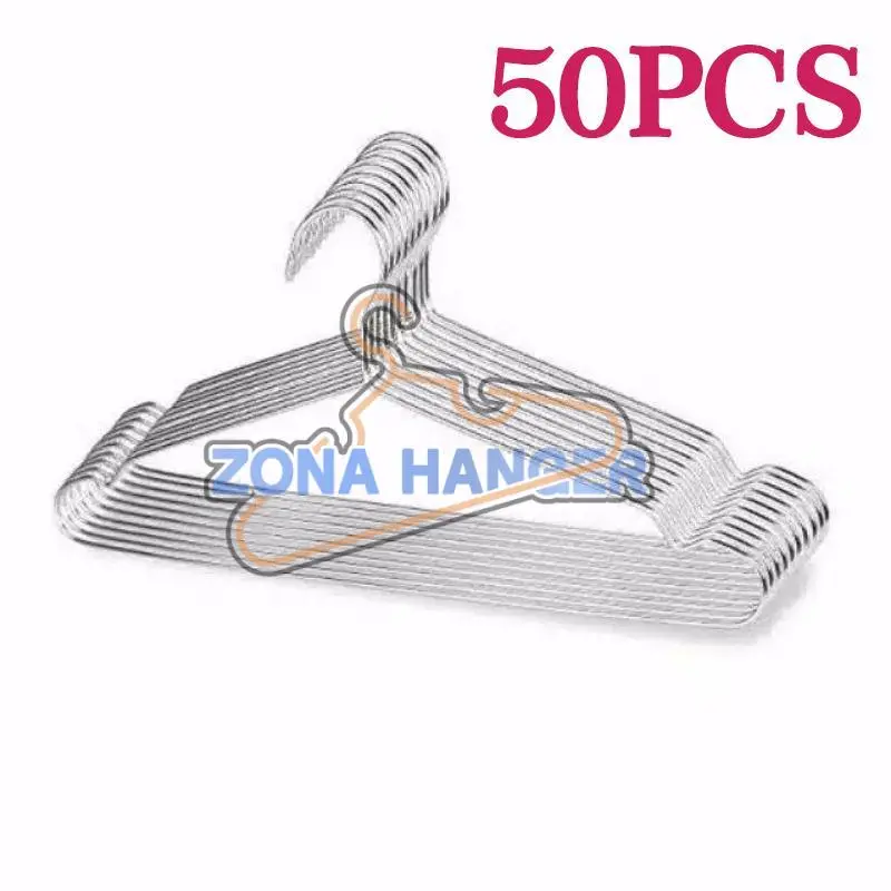 [ZONAHANGER] 50 PCS GANTUNGAN BAJU HANGER KAWAT 50 PCS STAINLESS STEEL BESI KUAT TAHAN LAMA 50PCS