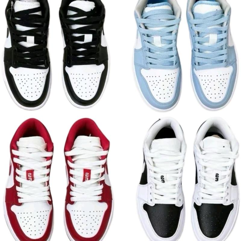 [Full Box] J1 LOW Giày Thể Thao Nam Nữ Thời Trang Đủ Màu Size 36-44  Shoes  Đế Bằng  đỏ trắng Sneaker cổ thấp low