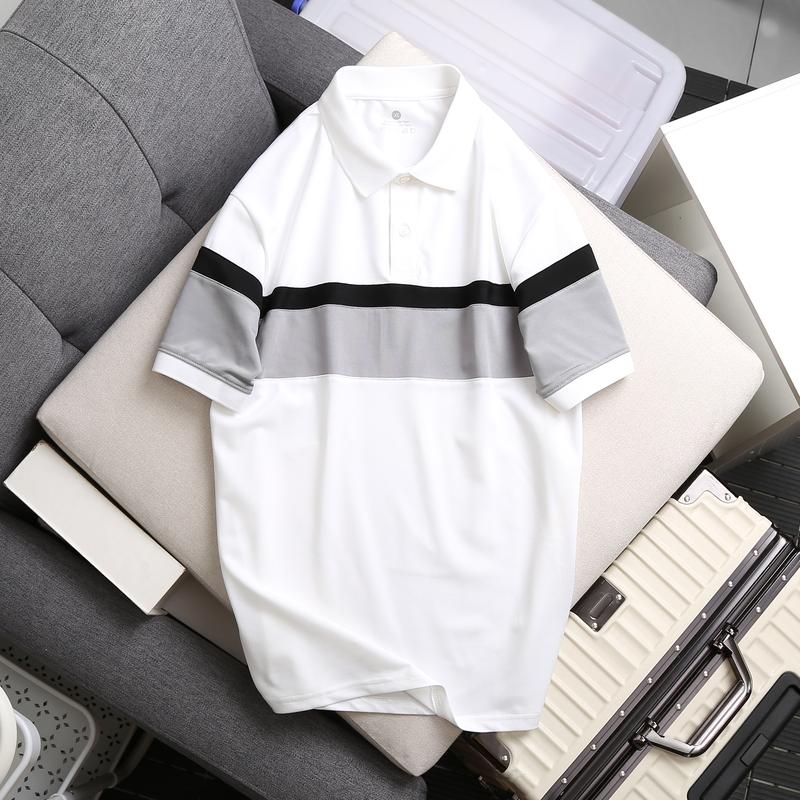 Áo Polo nam nữ ABFIT cổ bẻ thun CVC co dãn thoáng mát , hút mồ hôi , phối trơn viền ngắn tay trẻ trung cotton Menswear Shirt trắng đen , cho bố A31 Nhung