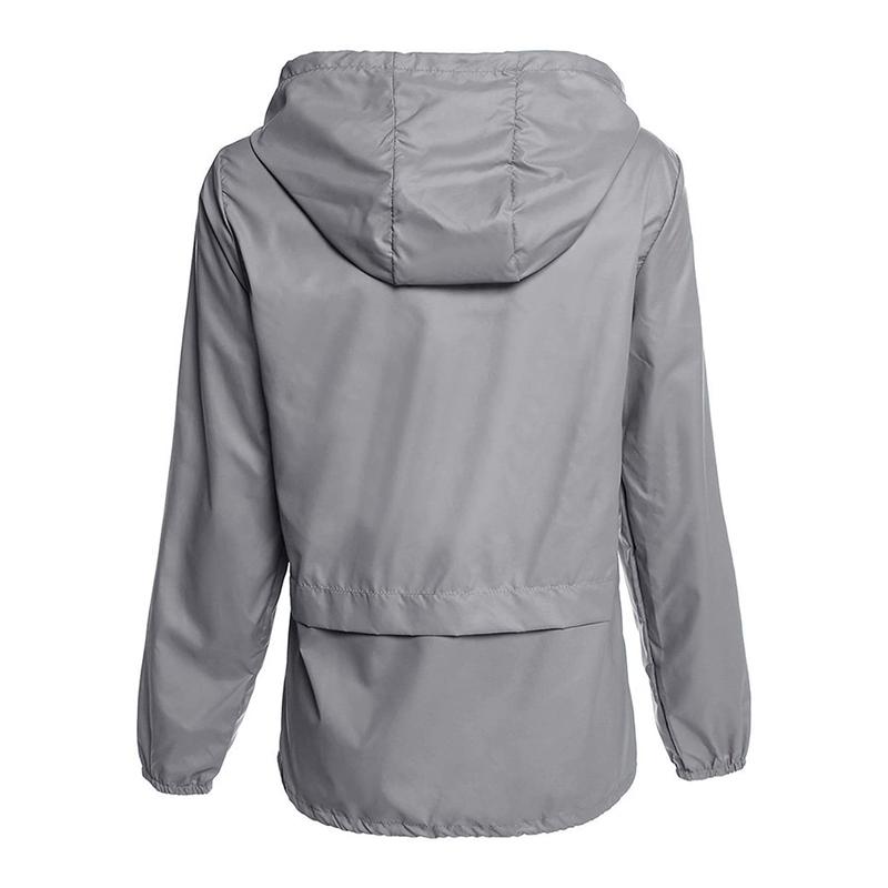 Product Introduction of Women Packable Rain Jacket, Outdoor Hooded Windbreaker with Adjustable Drawstring 40