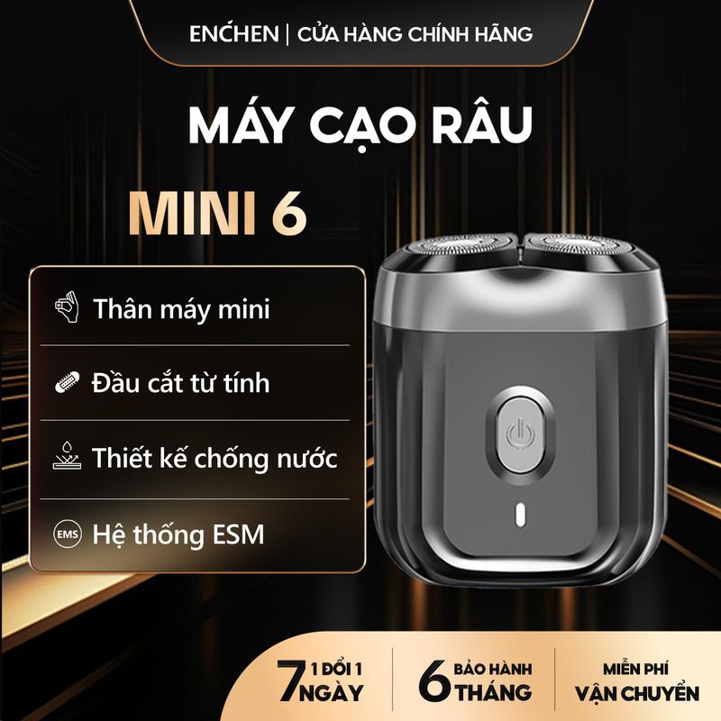 [ Enchen ] Máy cạo râu Enchen Mini 6, lưỡi dao kép mỏng đầu cạo 3D, chống nước IPX7 hỗ trợ cạo khô & ướt, pin sạc type C sử dụng đến 2 tháng - BH 6 tháng