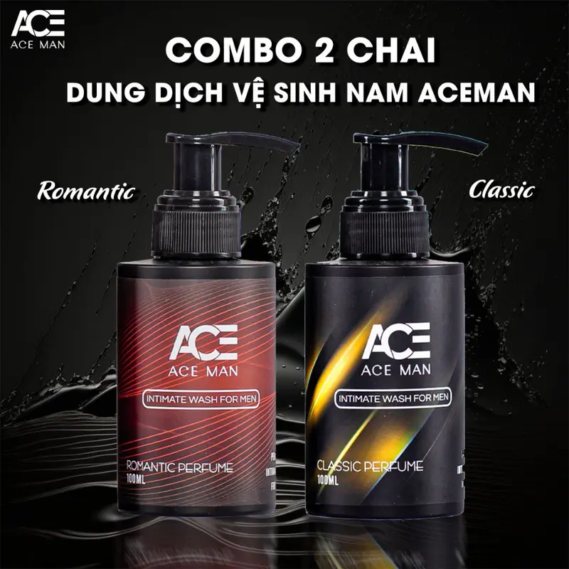 Combo 2 chai Dung Dịch Vệ Sinh Nam Giới ACEMAN hương nước hoa 100ml/chai đa dạng style có hộp đựng sang trọng Dưỡng Thể Làm Đẹp Da Dưỡng Body 8