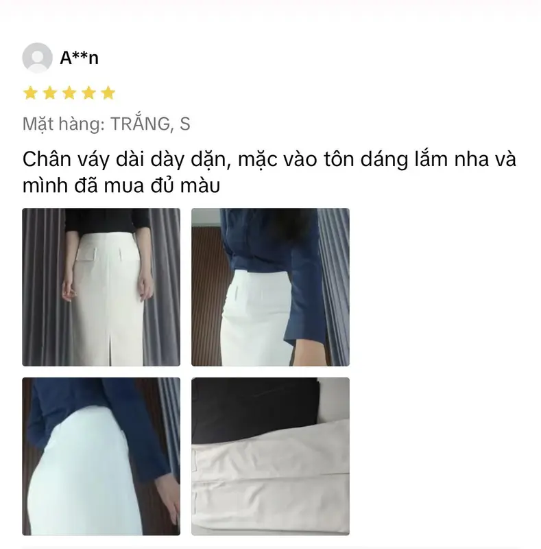 Chân Váy Bút Chì AIWA Xẻ Trước CV05TR/D Dáng Dài Hai Màu Basic Đen Trắng Có Nắp Túi Giả Sang Trọng Thanh Lịch Thời Trang Nữ Women 2