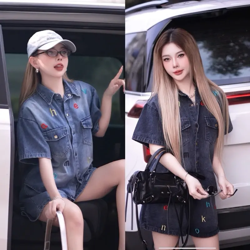 Bộ Set Bò Giấy Thêu Chữ, Quần Cạp Chun Mix Áo Sơ  Mi Siêu Chất GOBY OFFICIAL   - Dành Cho Nữ - Women Bo