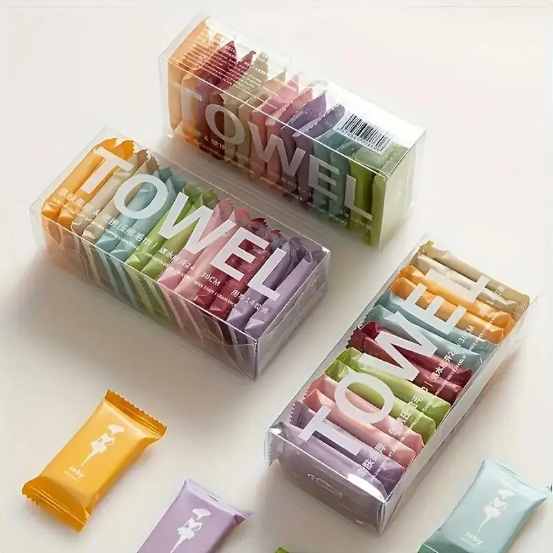 Disposable Travel Towel, 14pcs/box Lightweight Compact Travel Compressed Towel, Portable Bathing Accessories for Outdoor, Business Trip, Camping, Hiking
