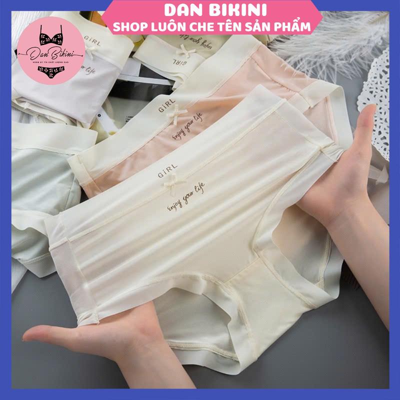 Sét 10 Quần Lót Nữ Lụa Băng su siêu mỏng in chữ thoáng mát mềm mại MÃ 3788
