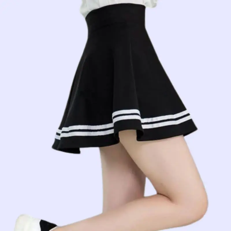 korean style rok wanita list putih terbaru jumbo rok mini olahraga rok zumba rok senam zumba rok wanita jumbo list rok korea Sport Nyaman Sport Wanita 3