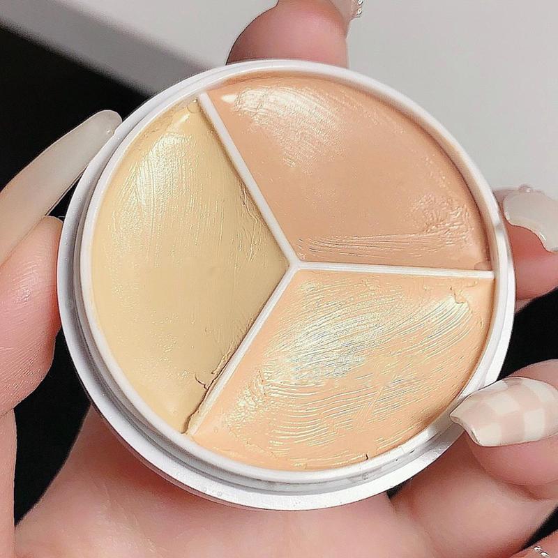 Product Introduction of 3 Color Concealer, Long Lasting Full Coverage Flawless Makeup Concealer, Lightweight Concealer Cream, Cosmetic Supplies, Makeup Palette 13