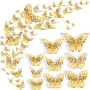 Decoración de pared en forma de mariposa, set de 36 piezas de calcomanías de pared de mariposa 3D, Decoración de pared para el hogar, sala de estar y dormitorio
