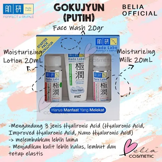 HADA LABO Starter Pack Gokujyun Shirojyun Gokujyun Alfa | paket hadalabo travel pack |  Rohto 1