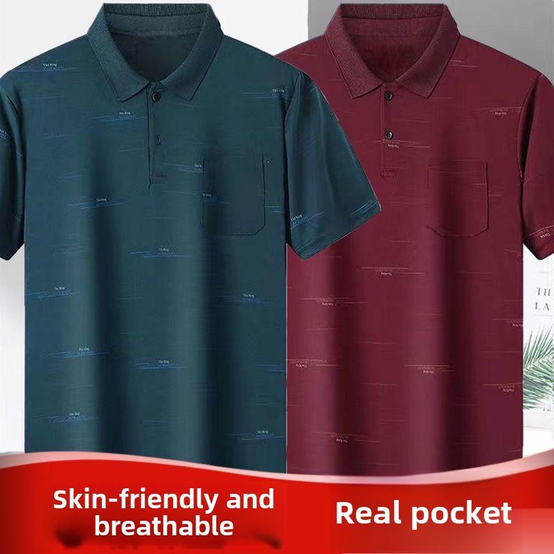 Product Introduction of Áo Polo Có Ve Áo Ngắn Tay, Dành Cho Bố Và Ông Lớn Tuổi Trung Người, Dáng Rộng Vừa Vặn, Áo Thun ngắn Tay, Dành Cho Nam, Thích Hợp Cho Nam Trung Niên Và Cao Tuổi, Hàng Đầu Menswear Shirt Ong 3