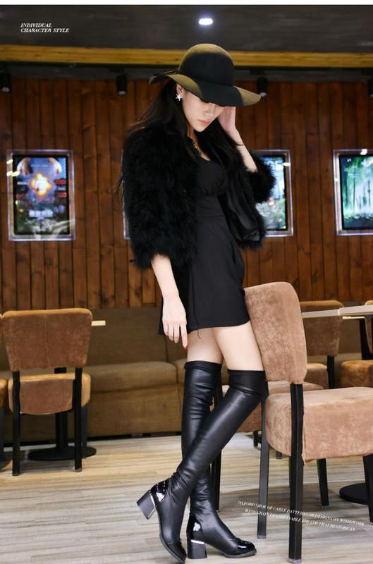 Product Introduction of Bốt Nữ, Dài, Qua Đầu Gối, Cao Gót, Bốt Đi Xe Đạp, Da Co Giãn, Lót Lông Cừu, Bốt Dài 16