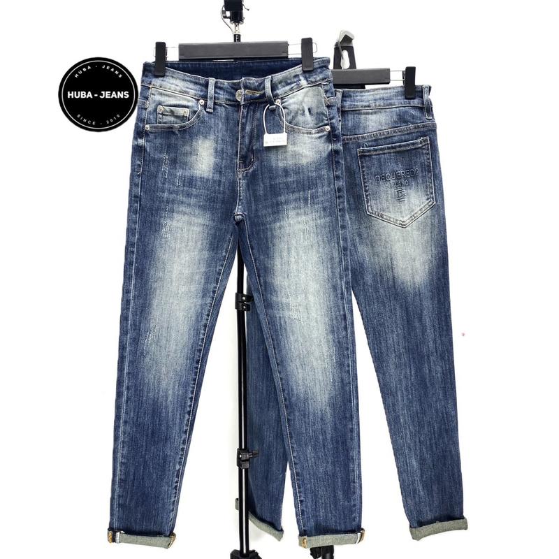 HUBA-JEANS có Bigsize Quần jean nam sort PHOM ÔM ỐNG CÔN đen wash rách thời trang Menswear Pants Denim quầntàntật quần purple quần biker quần icon thông thường có thể giặt máy khóa kéo