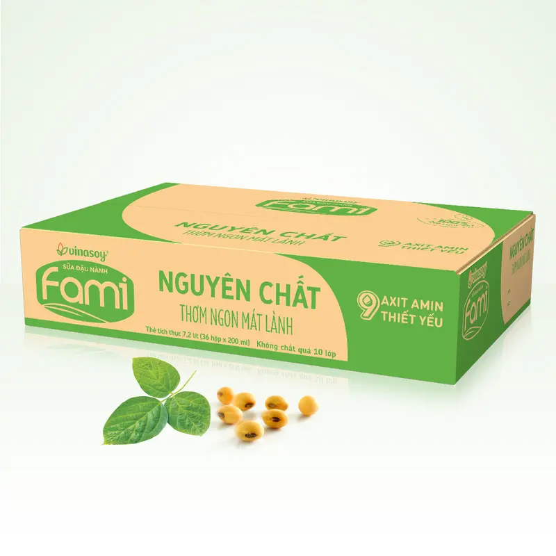 Thùng sữa đậu nành Fami Nguyên chất có đường (36 hộp x 200ml) 4