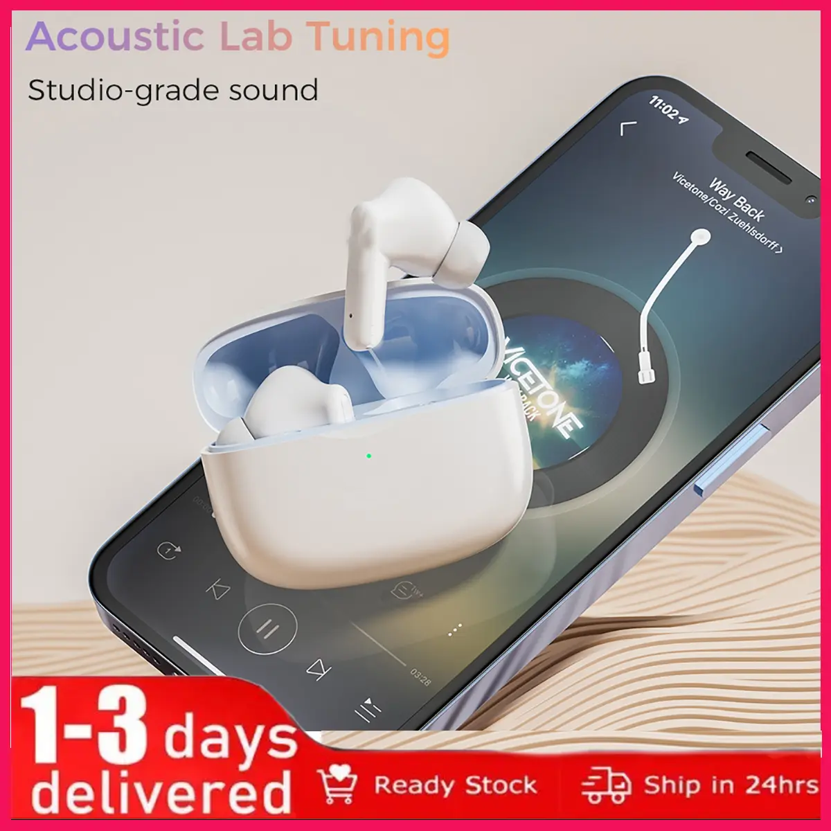 【 miễn phí vận chuyển】Tai nghe Bluetooth Realfit F3 Tai nghe thể thao khử tiếng ồn -38dB 360° Âm thanh không gian Bass tốt