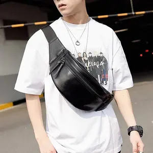 Leather Concept JORDAN Tas Selempang Kulit Pria Tas Cowok Tas Kulit Pria Wais Bag Pria JORD hitam pinggang waistbag