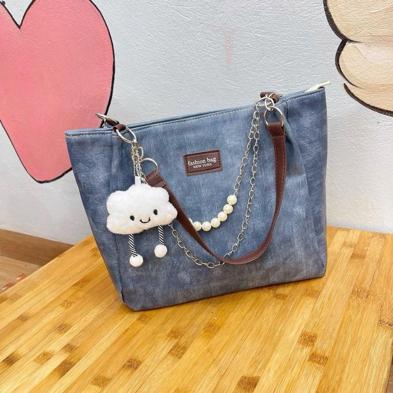 Túi xách nữ đeo vai dáng công sở túi tote da loang kèm phụ kiện dây xích và charm mây xinh TXN024