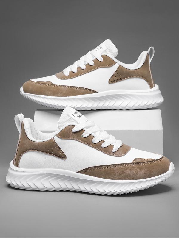 Women's Fashionable Patchwork Lace Up Low Top Sneakers, Casual Comfortable Breathable Sports Running Shoes, All-match Basic Shoes for Daily Wear 0