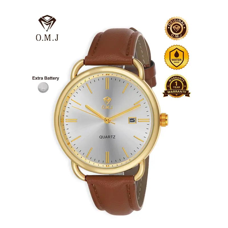 【O.M.J Official】Jam Tangan Netral Original Terbaru Strap Kulit Asli Seri G049 Neutral Watches 3