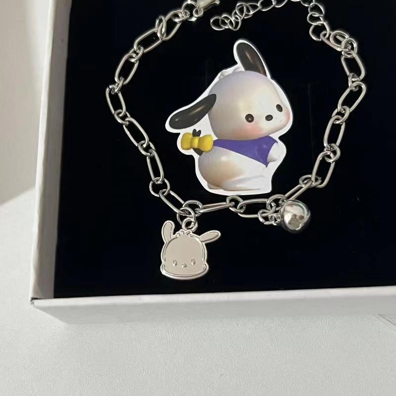 Product Introduction of Pochacco Bell Bracelet for Women Students Sweet Cute Girly Heart Jewelry Ins Niche Design Sense Bracelet 2